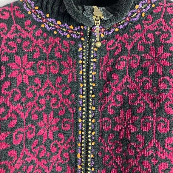 Wool Icelandic Design Zip Sweater Jacket - Picture 3 of 4